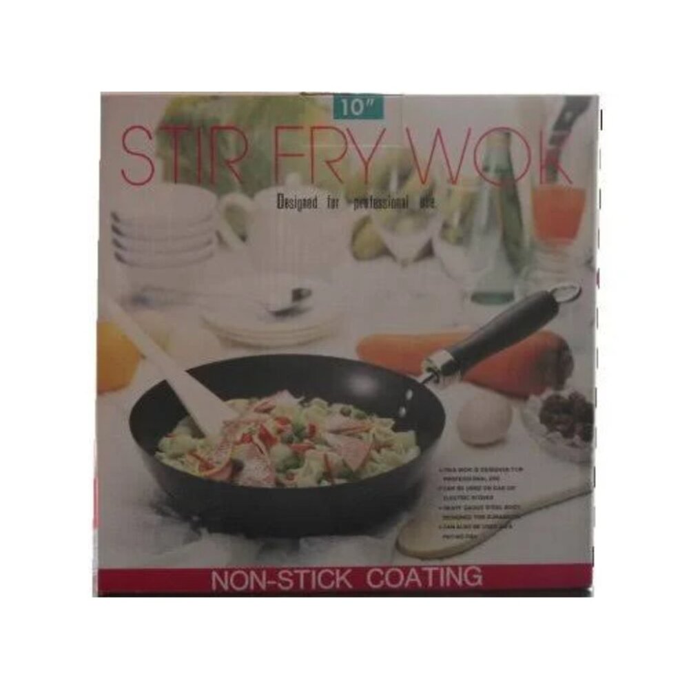 My Way Cookware Pan Stir Fry Wok 10 Inch Non-Stick Coating Gauge Steel Body - Picture 4 of 5